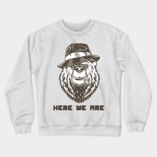 Vintage Here We Are Bear Perfect Happy Gifts Crewneck Sweatshirt